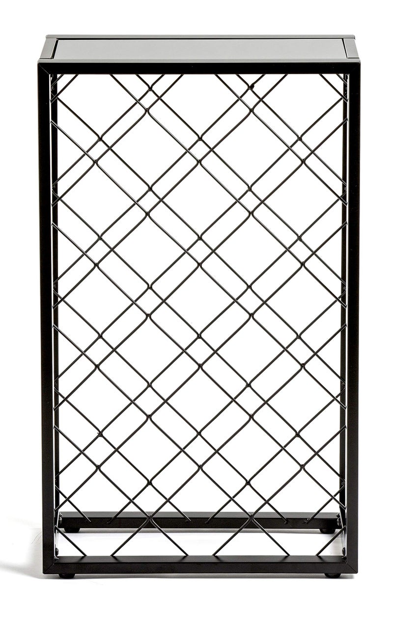 Mango Steam 23 Bottle Black Wine Rack with Glass Top Shelf, Free Standing for Home, Kitchen and Bar - Image 3